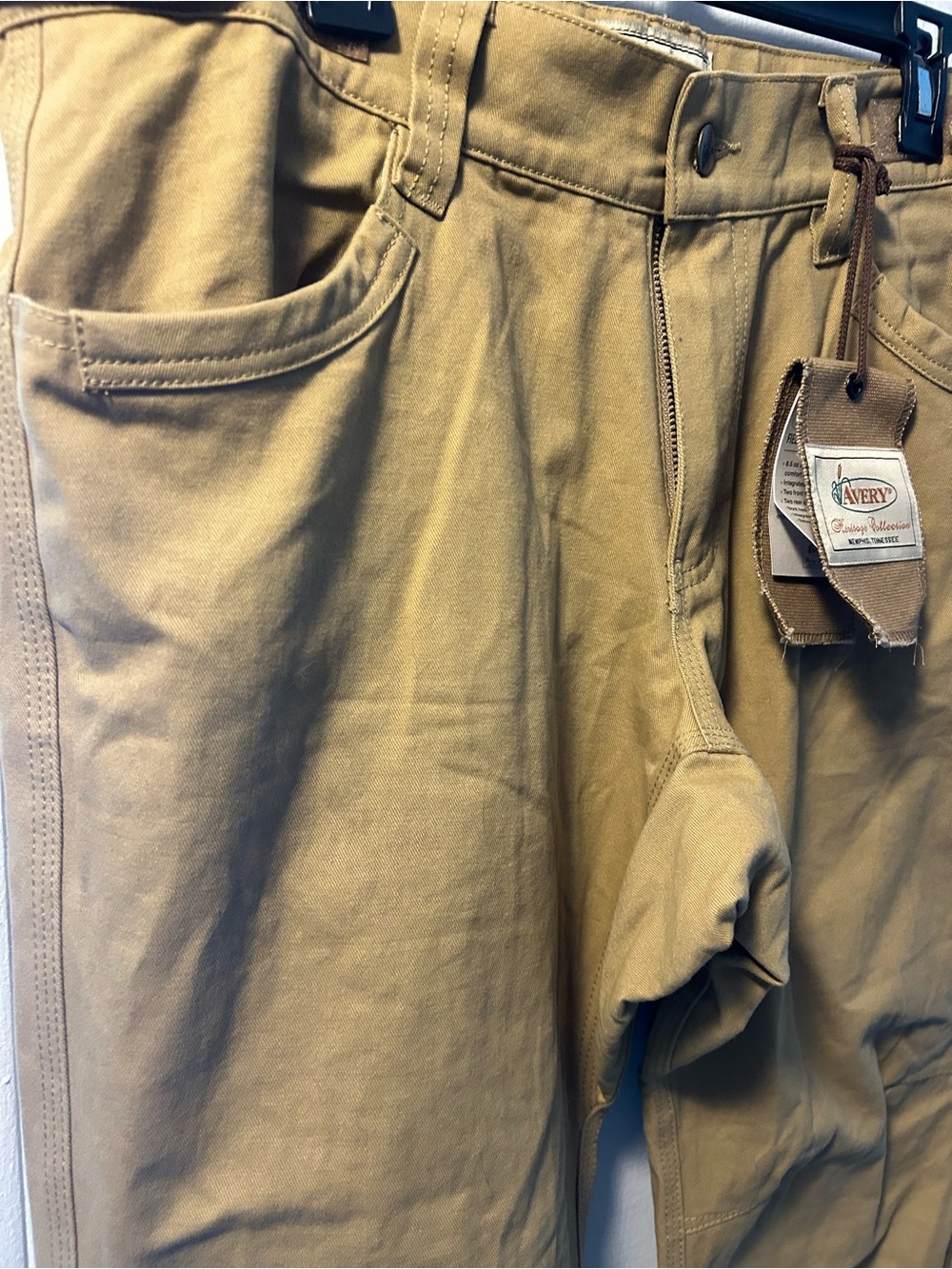 NWT AVERY HERITAGE Work Pants in Khaki Brown, Adjustable Ankles and Waist, TOUGH - Picture 13 of 16